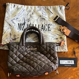 MZ Wallace Brown Quilted Women's Bag Micro Sutton. One year old bag hardly worn.